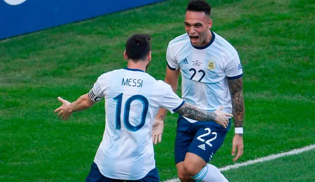 Lionel Messi y Lautaro Martínez son los hombres más importantes en la ofensiva albiceleste. Foto: AFP