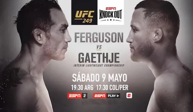 Tony Ferguson vs Justin Gaethje HOY EN VIVO en el UFC 249. Foto: ESPN
