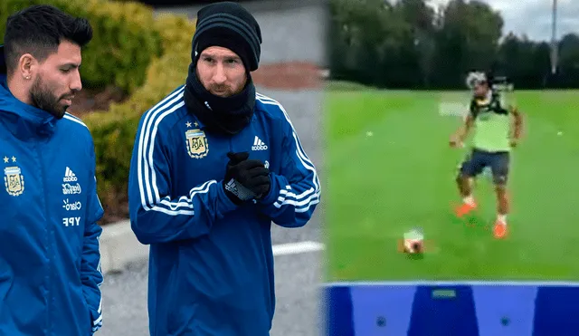 Sergio Agüero regresó a los entrenamientos en medio de rumores que acercan a su amigo Messi con el City. (FOTO: AFP/Composición La República).