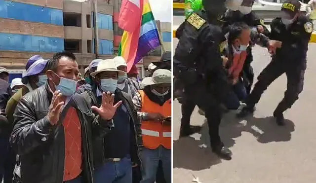 Dirigente Félix Suasaca fue detenido por encabezar la protesta. Foto: Cortesía