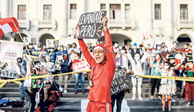 Invocación. Carteles llamaban a apoyar las protestas. Foto: Aldair Mejía/La República