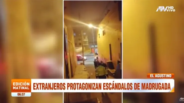 Policías tuvieron que romper la puerta de vivienda para intervenir a infractores de orden de inmovilización. (Foto: Captura de video / ATV Noticias)