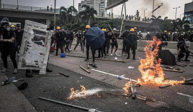 Protestas antigubernamentales en las calles de Hong Kong.