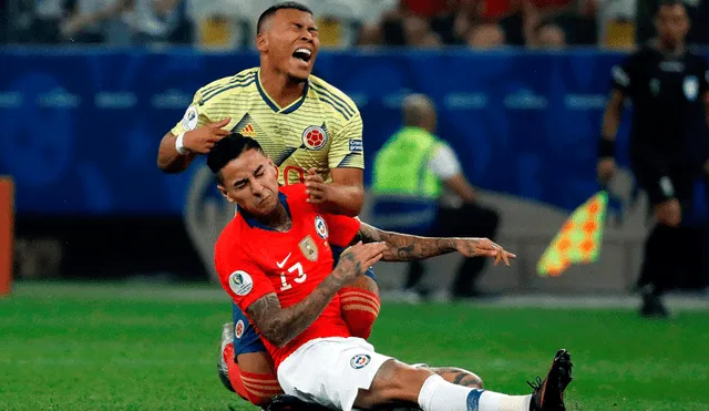 Erick Pulgar se burló de Yerry Mina tras clasificar a semifinales de la Copa América 2019. | Foto: EFE