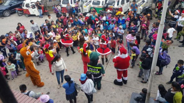 Cajamarca: policía organiza chocolatada por Navidad