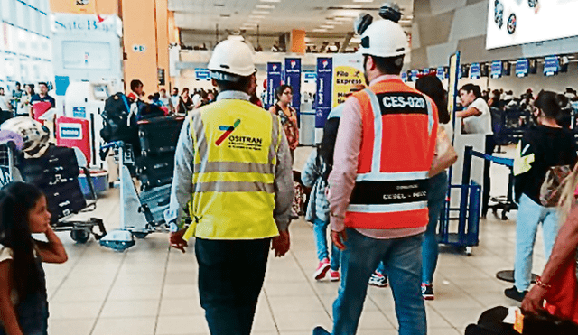 Revisión. Técnicos de Ositrán realizaron una inspección del aeropuerto Jorge Chávez.