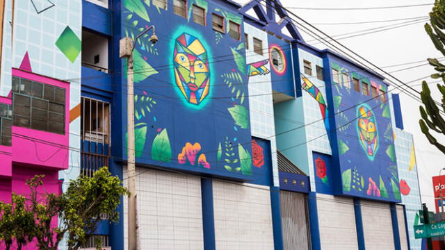 Estudiante diseña mural gigante para zona comercial del Óvalo Higuereta