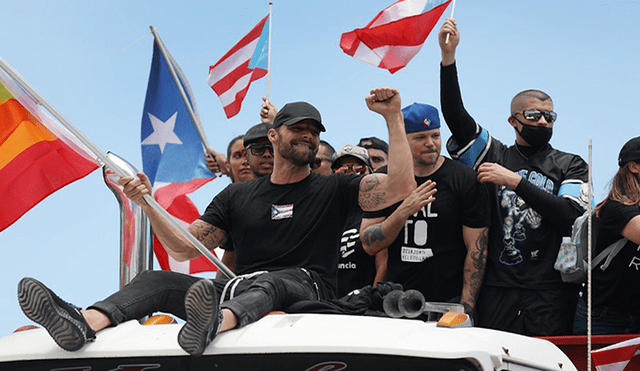 Ídolos del reggaetón movilizan a manifestantes para exigir salida de gobernador de Puerto Rico. Foto: AFP