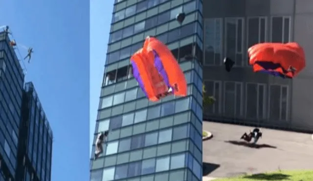 YouTube: se lanza de edificio en paracaídas y termina con las piernas rotas [VIDEO]