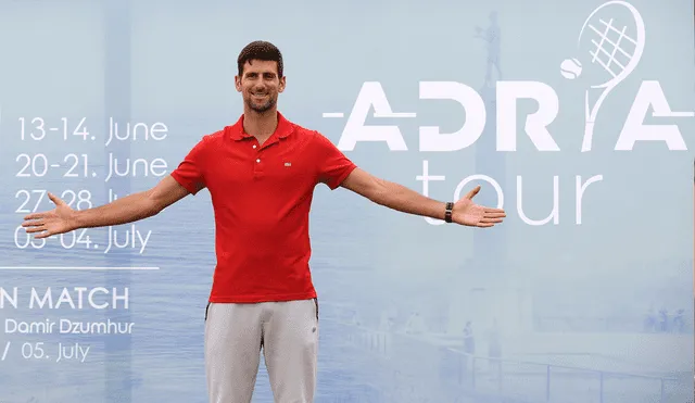 Djokovic promovió el Adira Tour, torneo que dejó como saldo cinco tenistas y tres entrenadores contagiados de COVID-19. Foto: EFE.