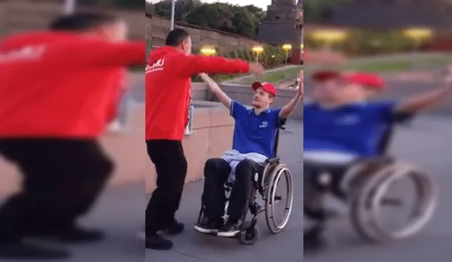 Facebook: El noble gesto de un peruano a un ruso en silla de ruedas se viraliza [VIDEO]