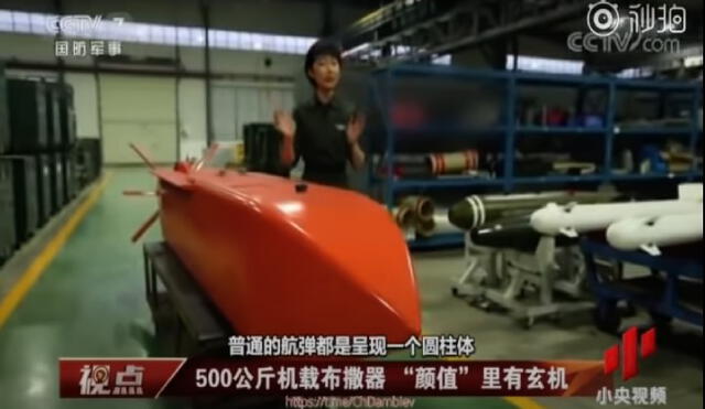 El canal de Televisión Central de China 7 presentó la nueva bomba. Foto: captura