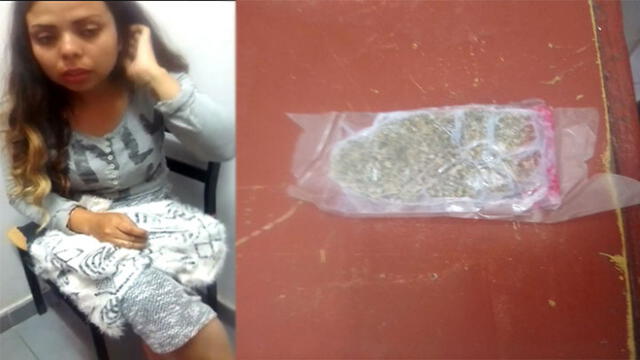 Encontraron un sobre de marihuana oculta en la ropa de la mujer.