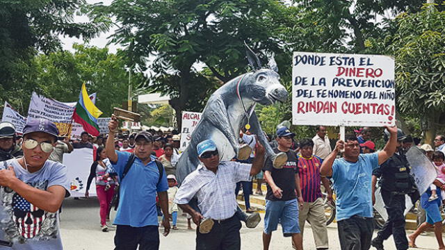 Pobladores del Bajo Piura protestan contra alcalde de Catacaos por falta de obras