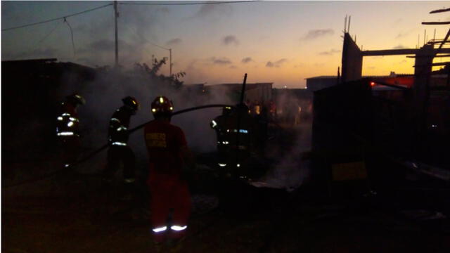 Incendio en el sector César Vallejo de Talara