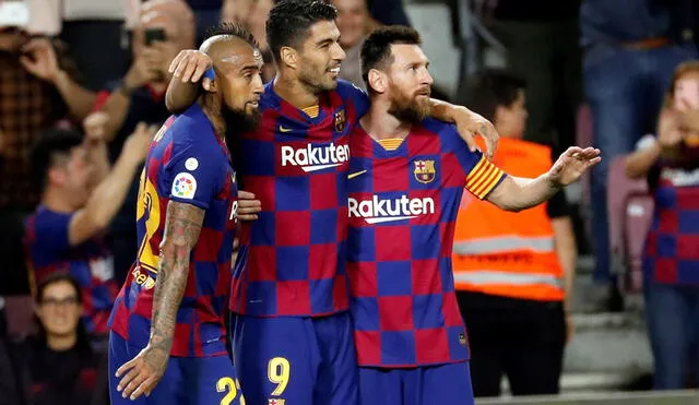 Suárez, Vidal y Messi conformaron uno de los tridentes ofensivos del Barcelona. Foto: EFE.