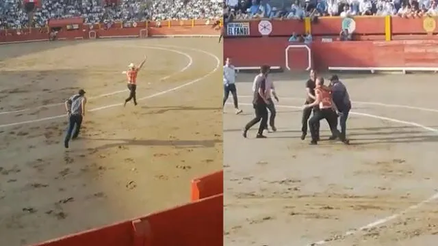 Activista saltó las gradas de la Plaza de Acho para protestar contra las corridas de toros [VIDEO]