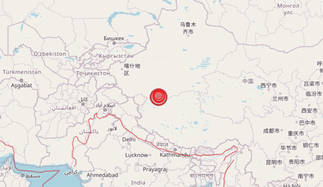 Región fronteriza de Xinjiang-Xizang, China. | Foto: Open Street Map