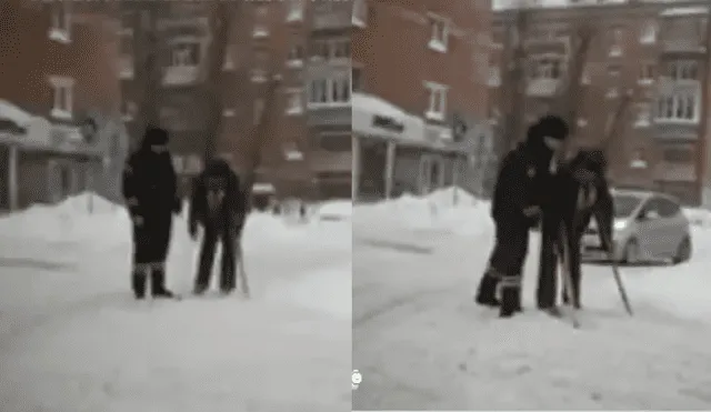 Anciana en muletas tardaba en cruzar y reacción de policía se vuelve viral [VIDEO]