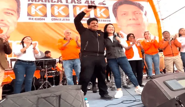 Keiko Fujimori llegó a Chiclayo para respaldar a Marvin Palma. Foto: Captura de vídeo