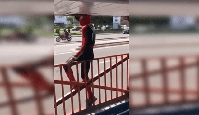 Facebook viral: 'Spiderman' hace peligrosa pirueta que por poco le cuesta la vida [VIDEO]