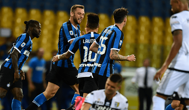 Inter de Milán venció 2-1 al Parma por la jornada 28 de la Serie A de Italia. | Foto: AFP