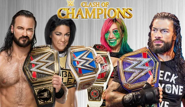 WWE desarrollará EN VIVO este domingo 27 desde Orlando el evento Clash of Champions 2020. Foto: Composición/WWE