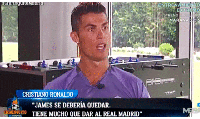 Cristiano Ronaldo dio a entender que James no seguirá en Real Madrid [VIDEO]