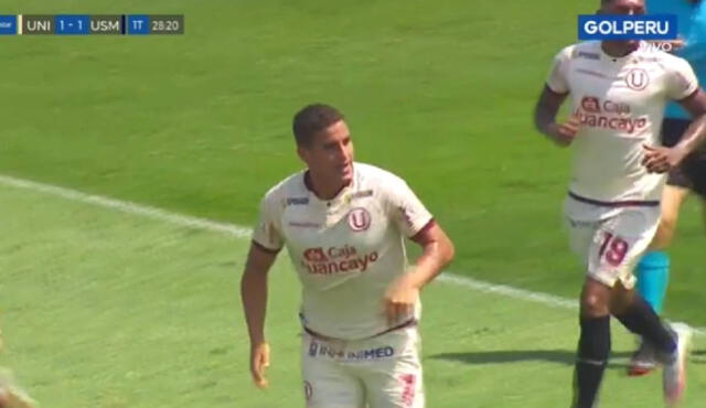 Alexander Succar puso el empate a los dos minutos del gol de San Martín. Foto: captura Movistar Deportes