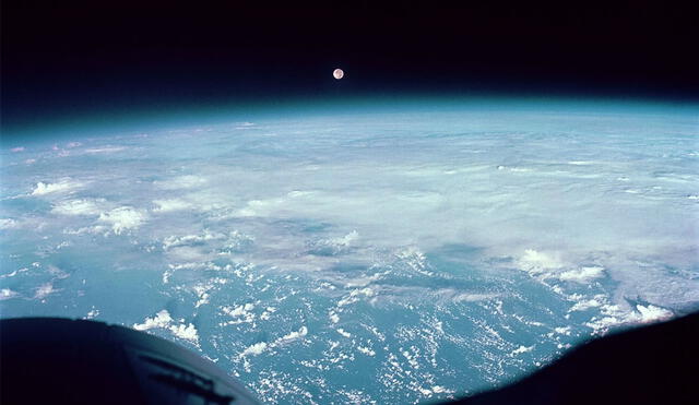 Vista de la Luna desde la nave Gemini 7 en 1965. Foto: NASA