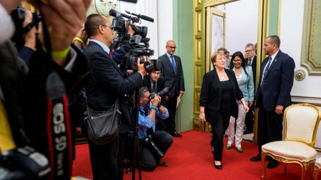 Michelle Bachelet en Venezuela. Foto: EFE.