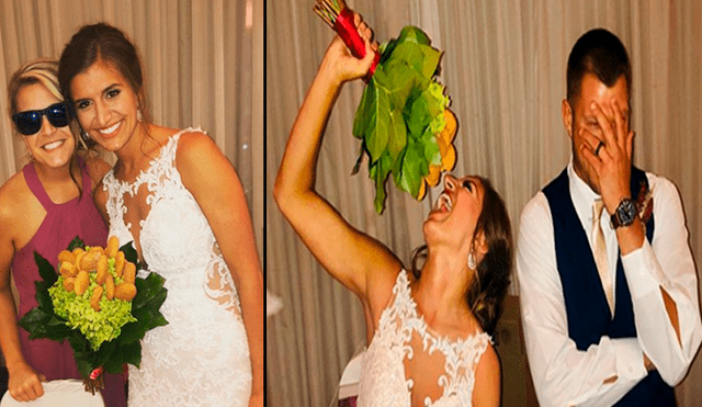 Facebook viral: su amiga es fanática del ‘pollo frito’ y ella le regala ‘ramo de nuggets’ en el día de su boda