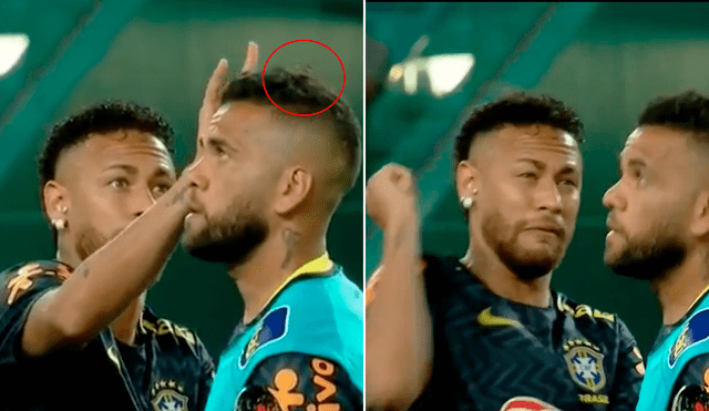 Neymar y Danis Alves fueron interrumpidos por un insecto volador.