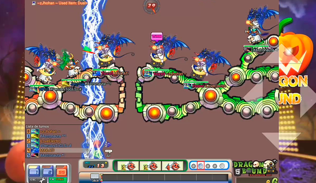 En DragonBound hay partidas hasta de 4 vs 4 personas y se puede jugar con el mouse o teclado.