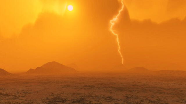 Representación artística de la superficie de Venus. Crédito: ESA / J. Whatmore.