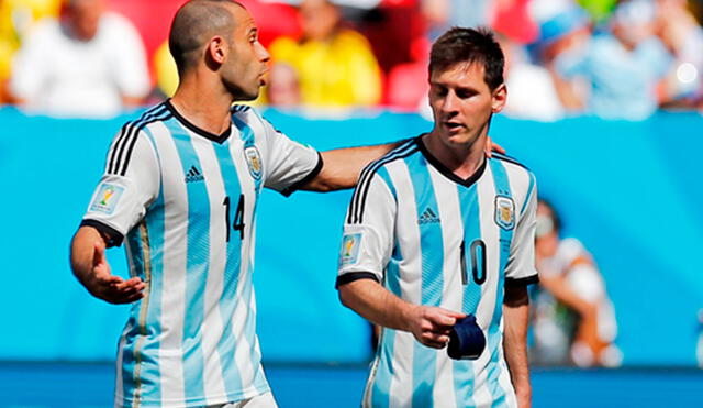 Lionel Messi y Javier Mascherano compartieron vestuario, tanto en el FC Barcelona como en la selección argentina. Foto: AFP.