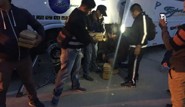Colombianos transportaban 650 kg de droga en un ómnibus