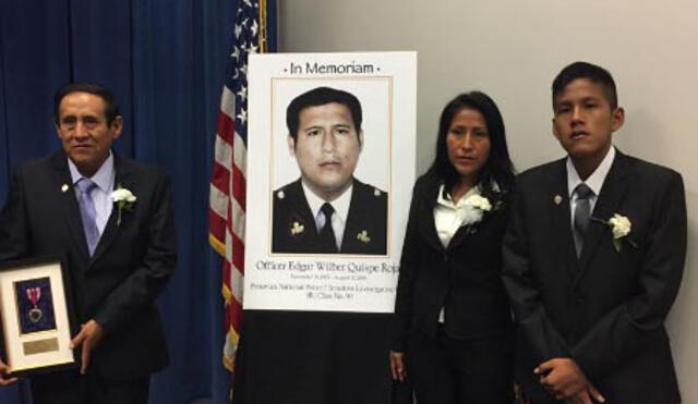 EE.UU. otorga el Corazón Púrpura a agente antidrogas peruano muerto en acción