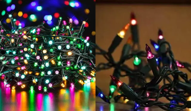 Las luces navideñas LED usan tecnología luminosa. Foto: Redes Zona
