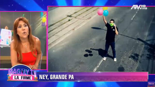 Ney Guerrero le lleva globos a su hija en cuarentena