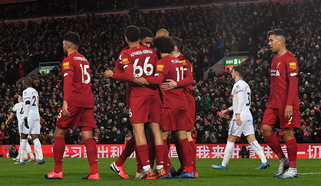 Liverpool derrotó a West Ham en Anfield por la fecha 27 de la Premier League. Foto: AFP