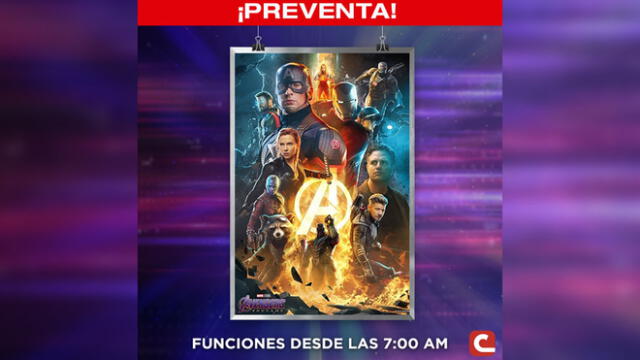 Avengers: Endgame: cadena de cines en Perú tendrá función especial desde las 7 a. m.