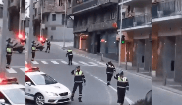 Es viral en Facebook. Grupo de policías dejó por un momento sus labores cotidianas y realizó una singular coreografía de la popular canción infantil en medio de una avenida.