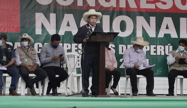El presidente Pedro Castillo asistió a clausura del Sexto Congreso Nacional de Rondas Campesinas. Fotos: Gerardo Marín/La República
