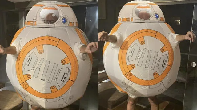 Ricardo Morán se disfraza de BB-8 para evitar contagio por coronavirus. Foto: Instagram