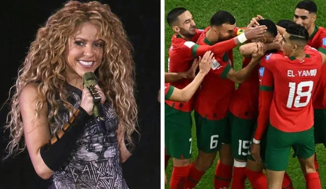 Shakira festejó la victoria por 1-0 de Marruecos sobre Portugal en Qatar 2022. Foto: EFE/AFP