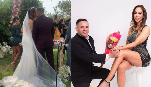 Olinda Castañeda y Christian Marcial en su boda. Fotos: Instagram