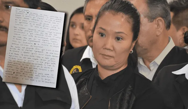 Keiko envía carta desde la prisión e insiste en considerarse "perseguida"