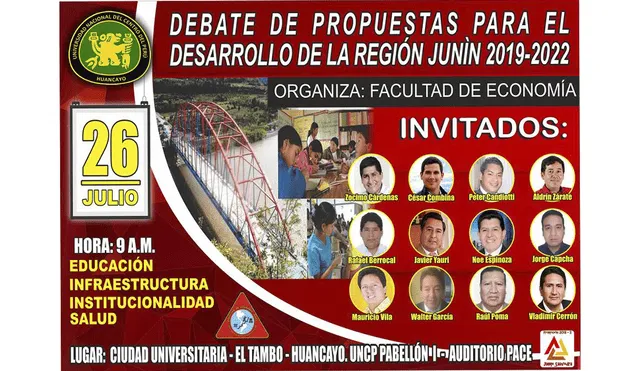 Universitarios realizan primer debate de propuestas a candidatos de la región Junín