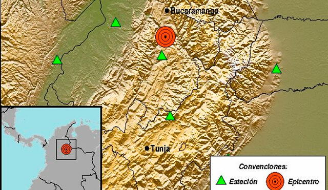 El movimiento sísmico se registró a la 1.18 p. m. (hora de Colombia). Foto: SGC
